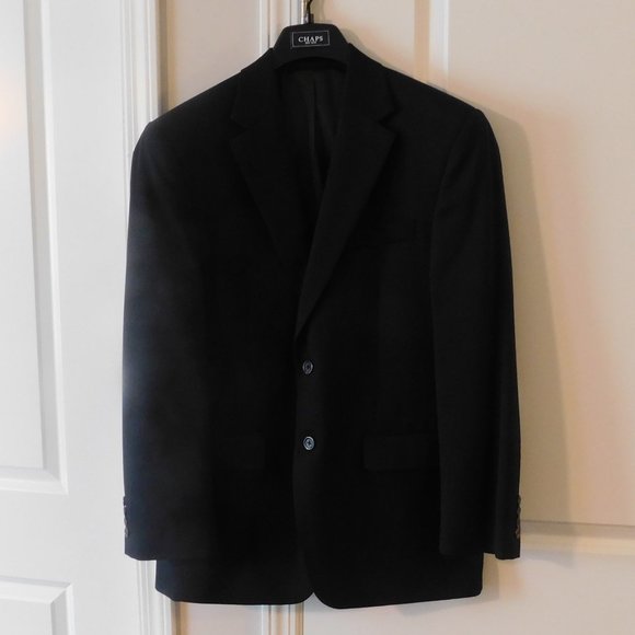 Chaps Men's Blazer, 38 R, 100% Pure Wool, Black - Picture 1 of 4